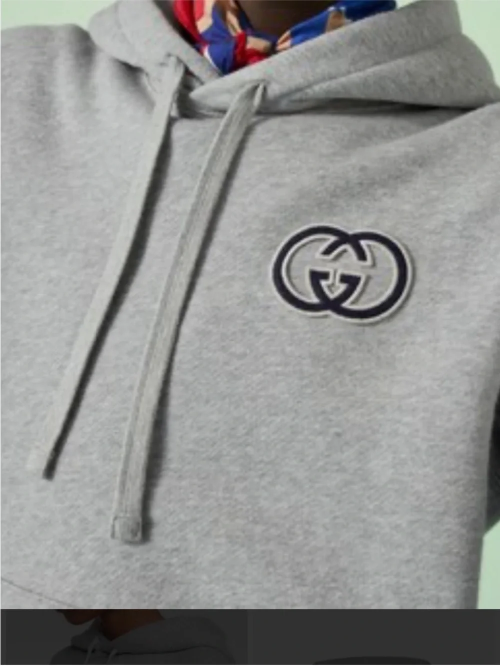 Men’s Gucci embroidered interlocking G logo hoodie size XL made in Italy